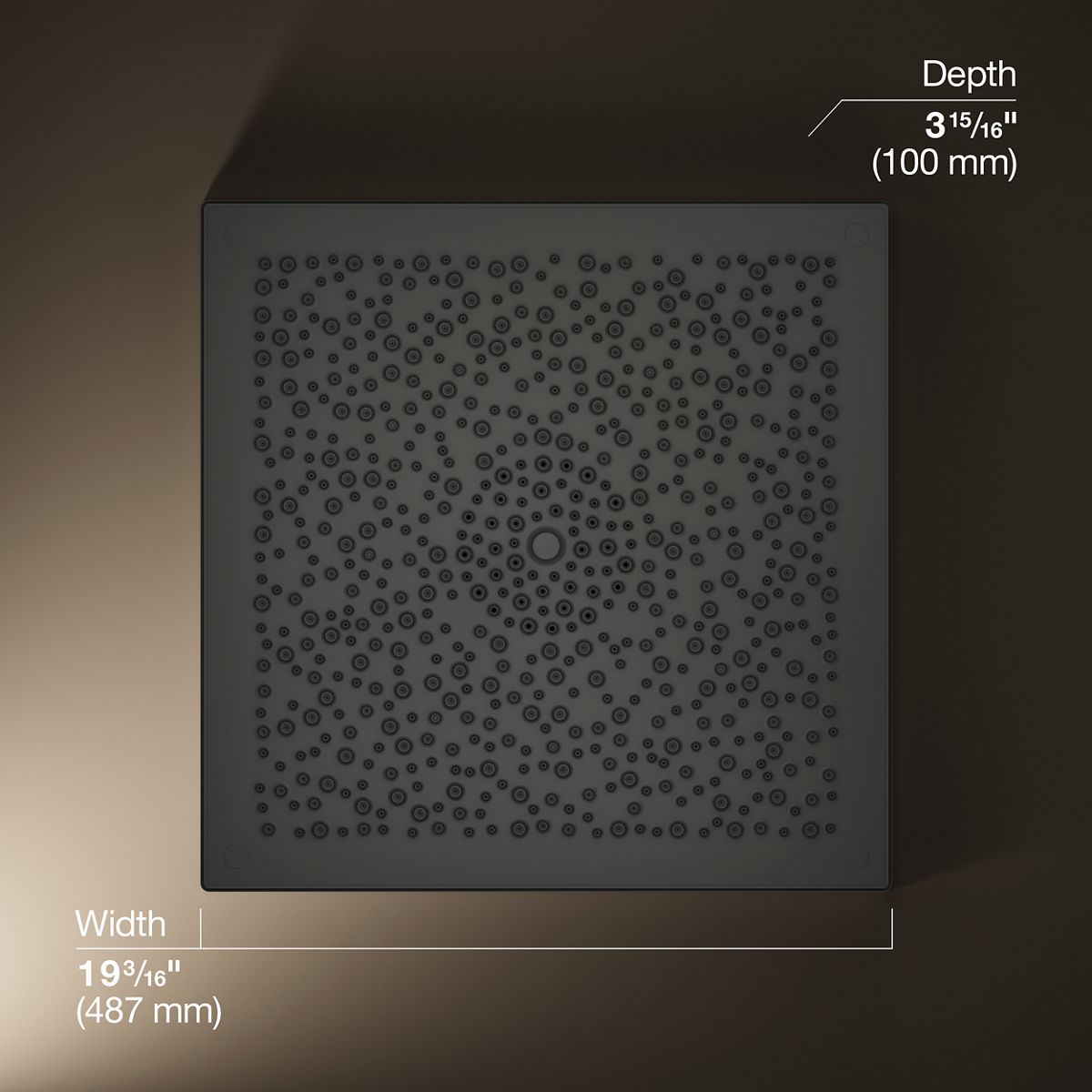 3/4 view of product with dimensions