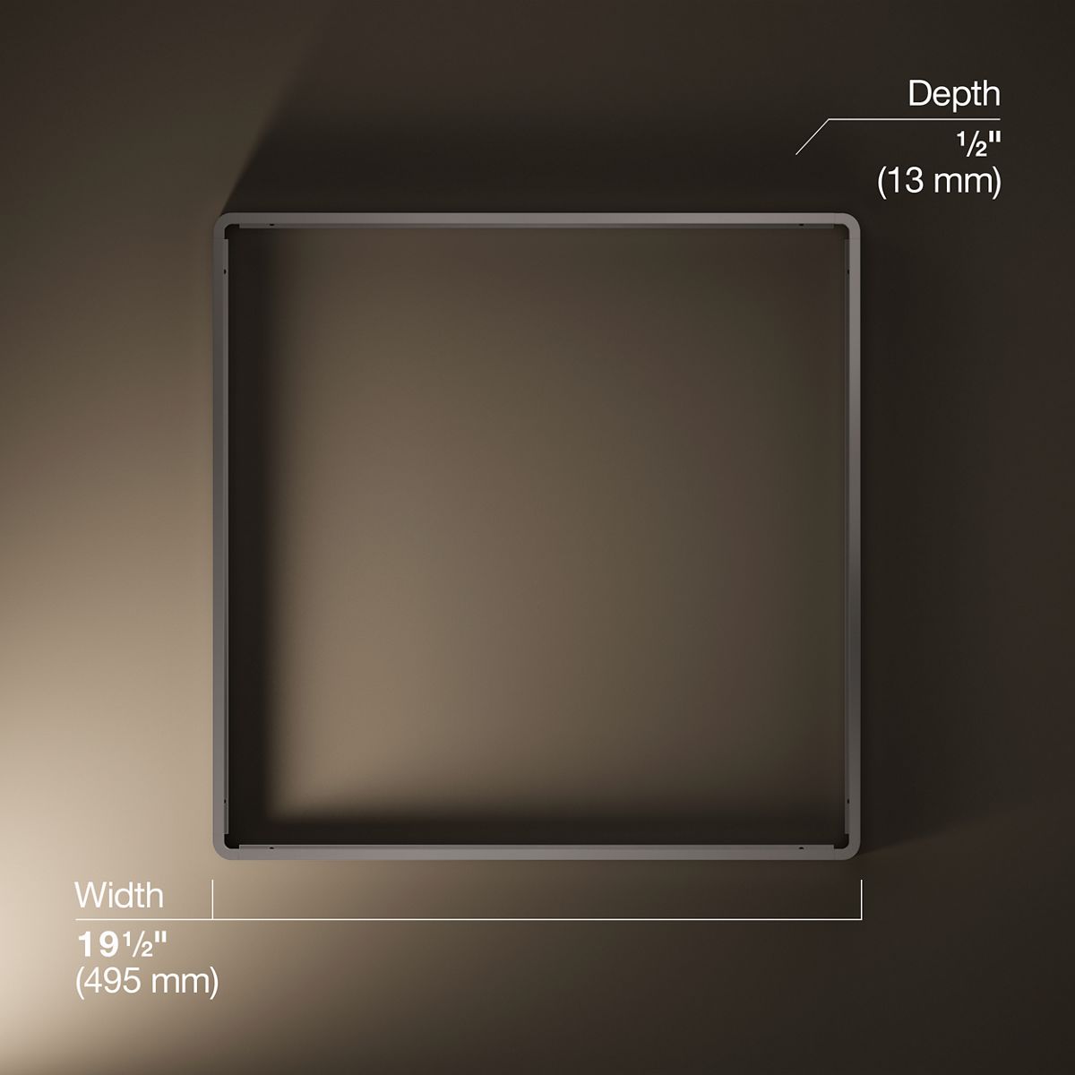 3/4 view of product with dimensions