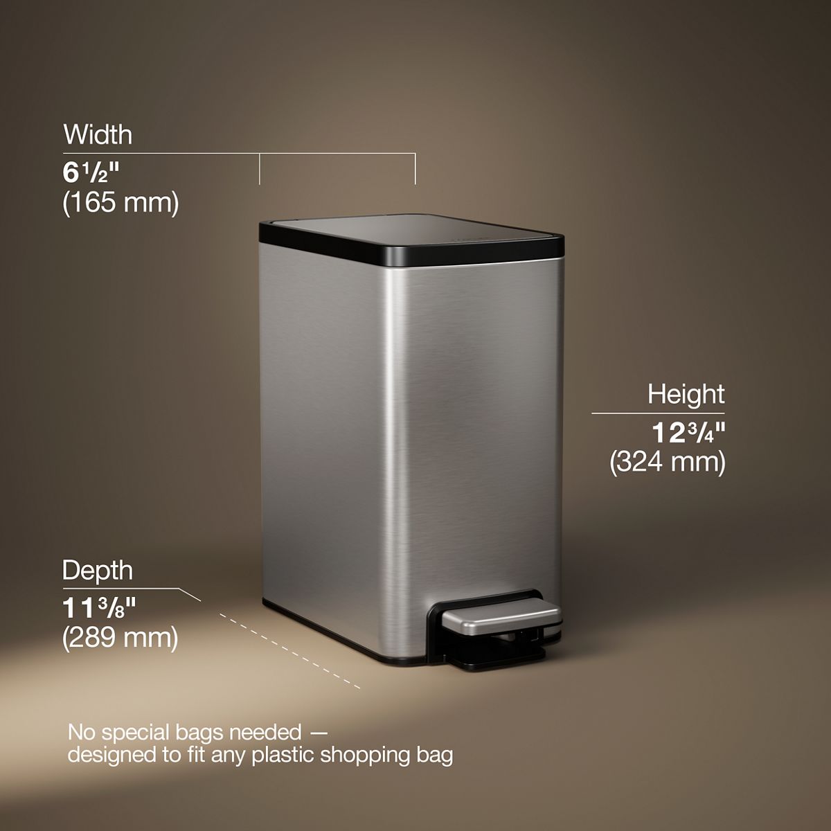 3/4 view of product with dimensions