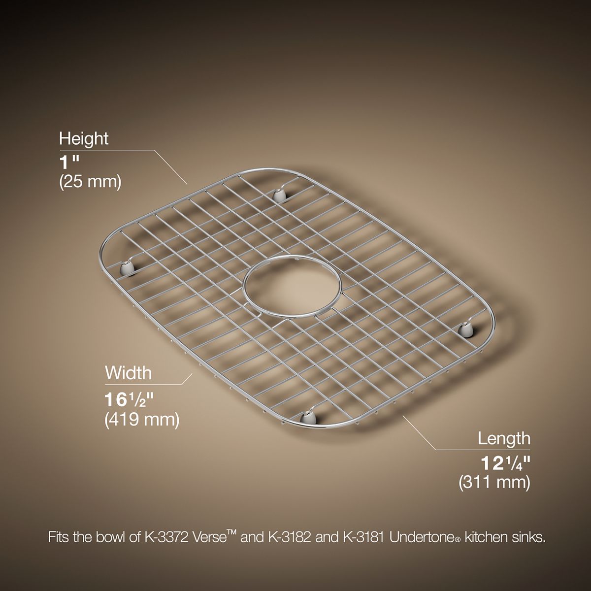 3/4 view of product with dimensions