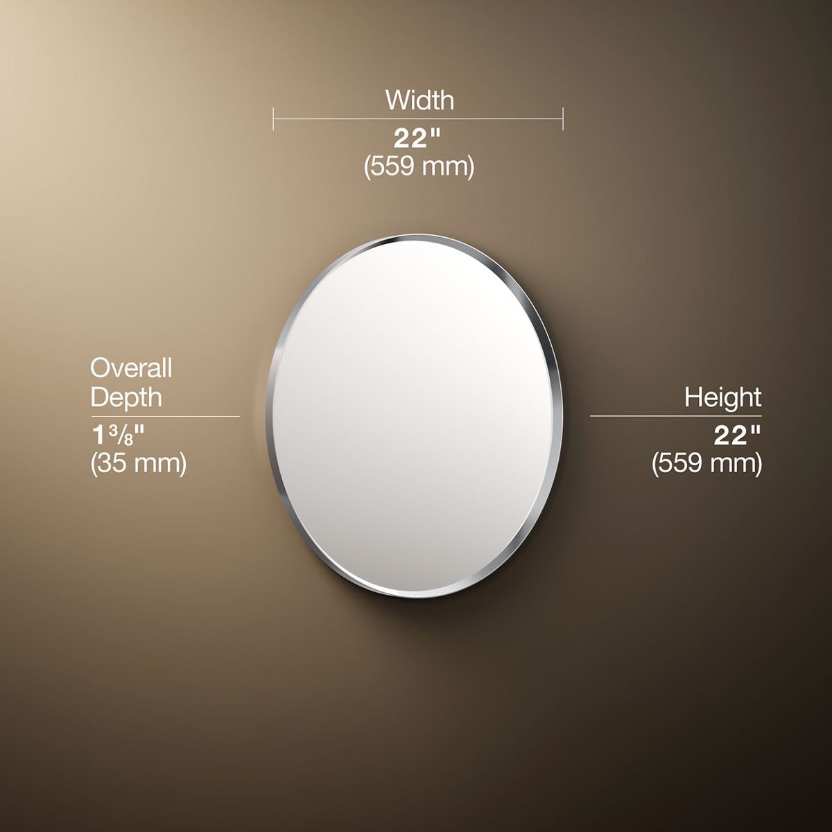 3/4 view of product with dimensions