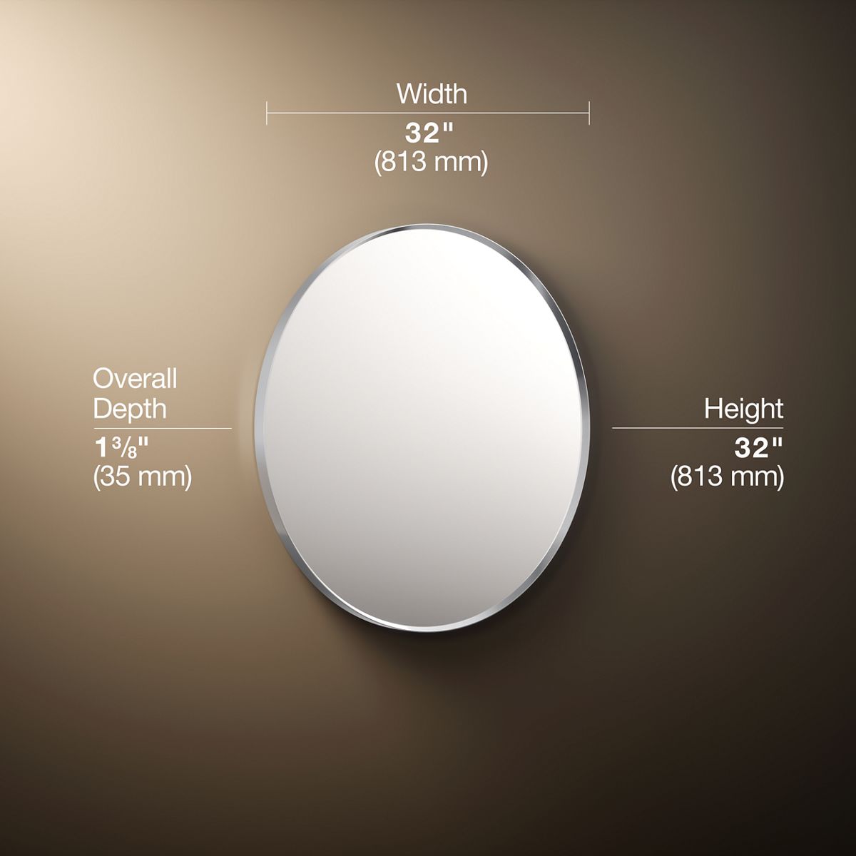 3/4 view of product with dimensions