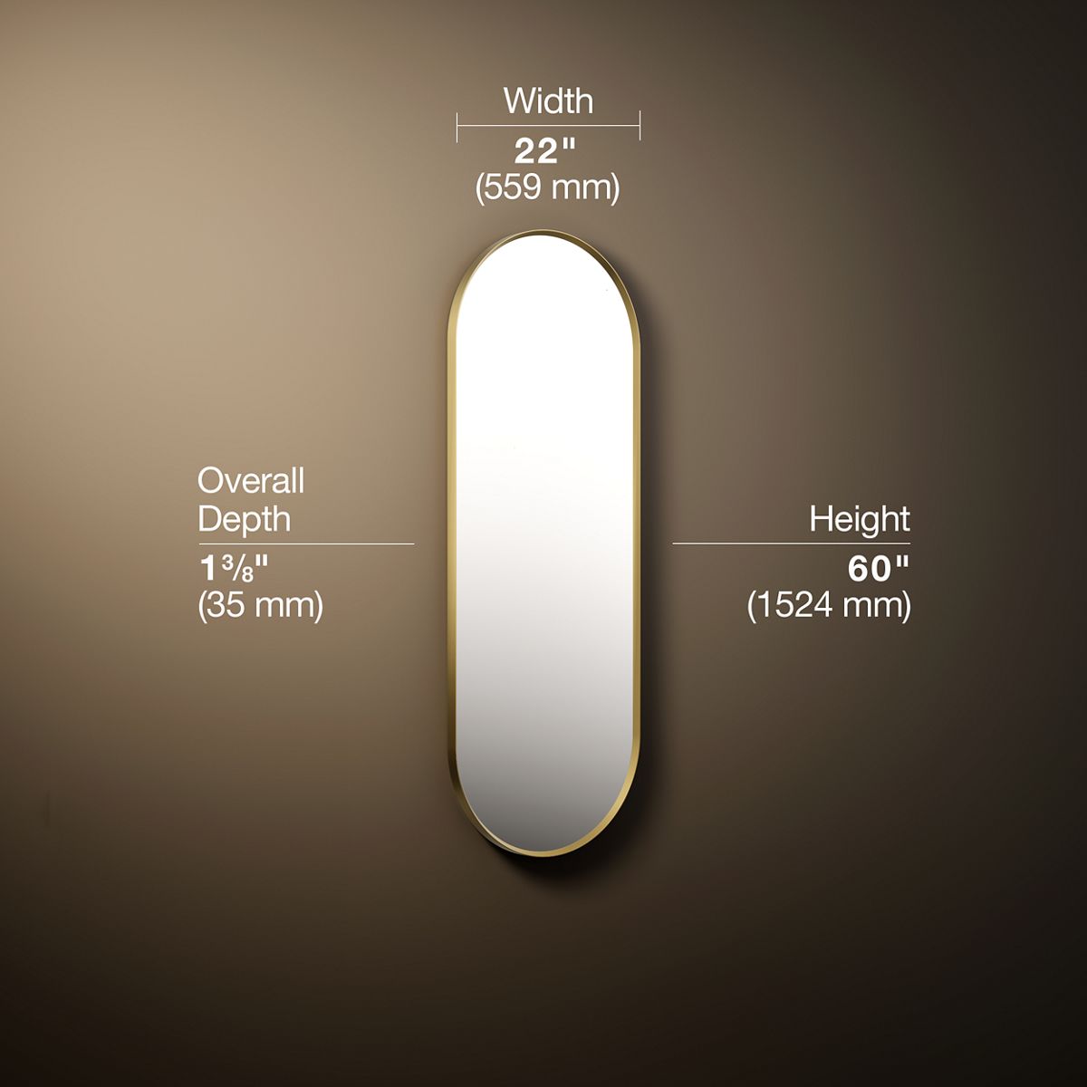 3/4 view of product with dimensions