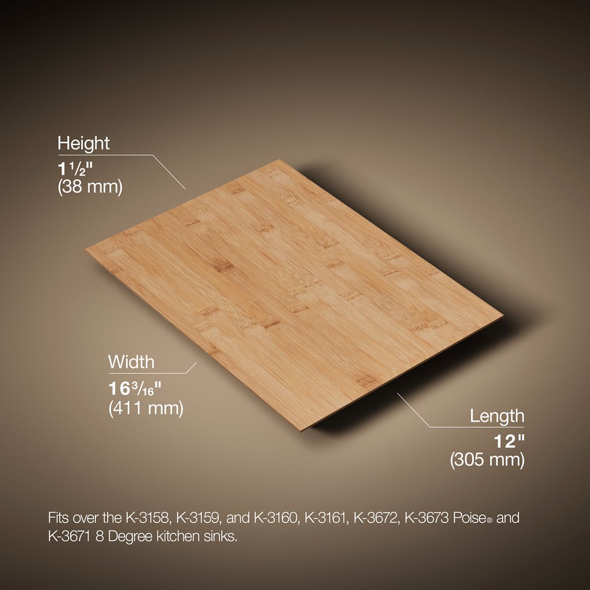 3/4 view of product with dimensions