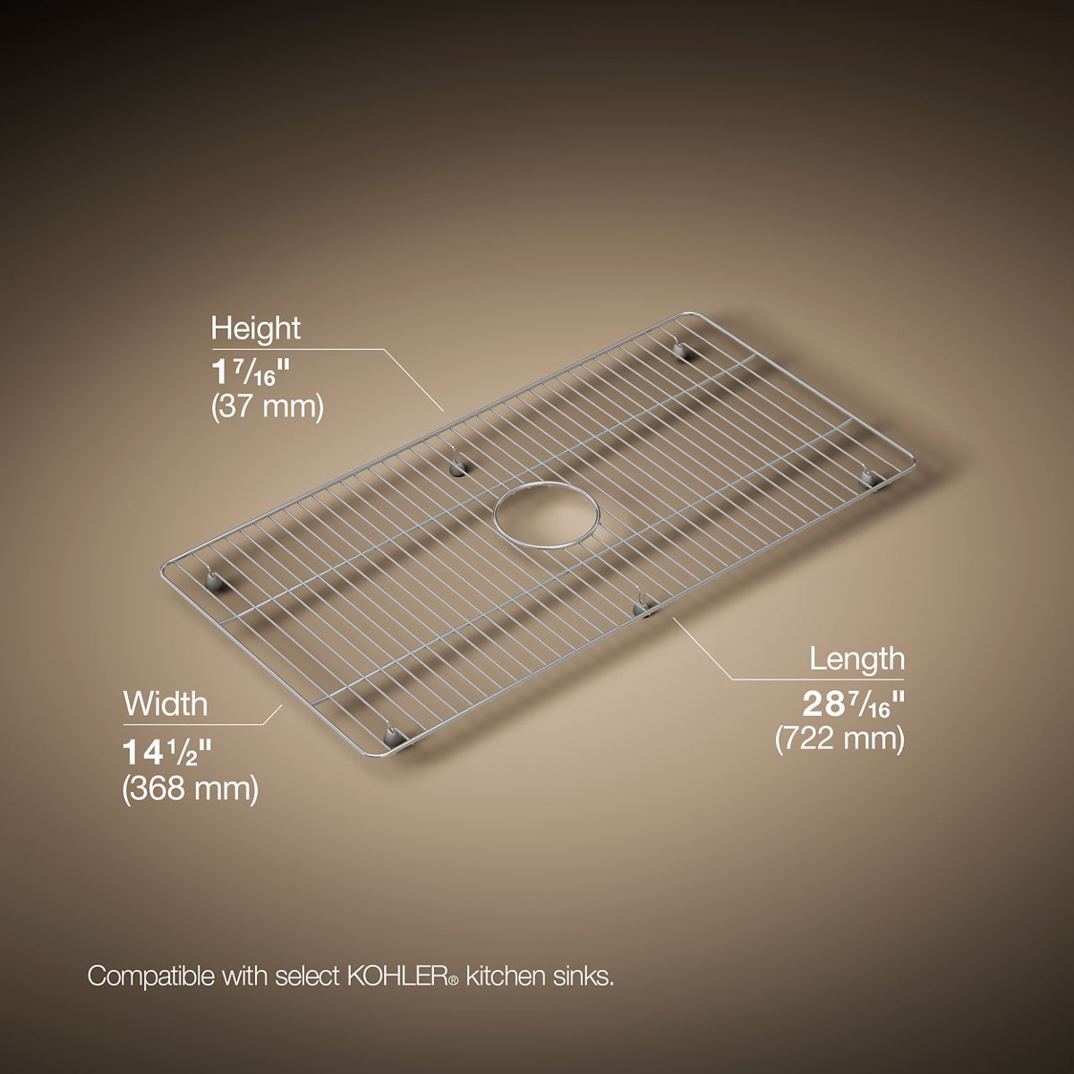 3/4 view of product with dimensions