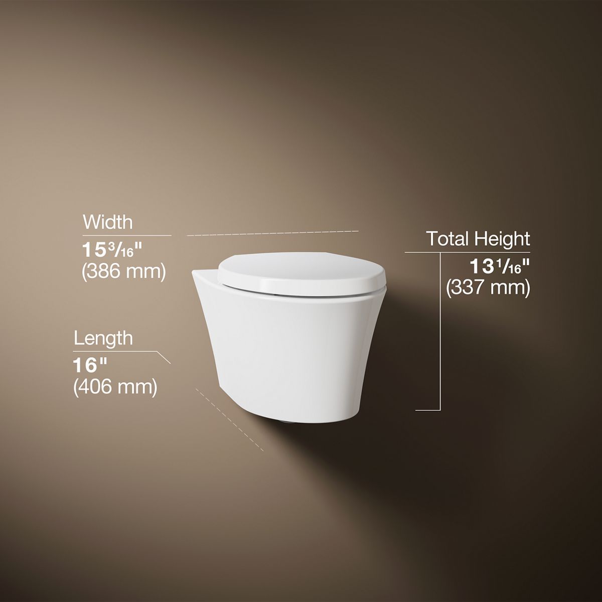 3/4 view of product with dimensions