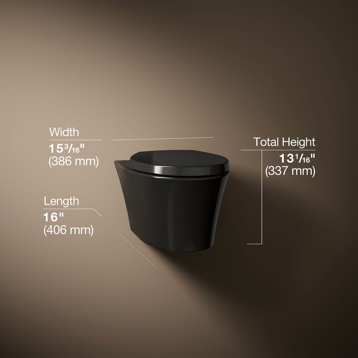 3/4 view of product with dimensions