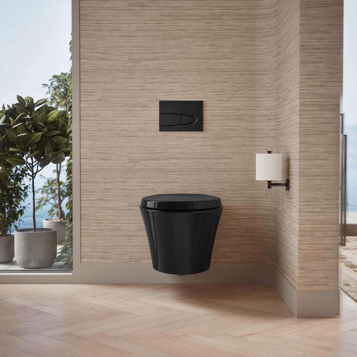 Up to 2 walls & multiple product categories visible, 1-point perspective