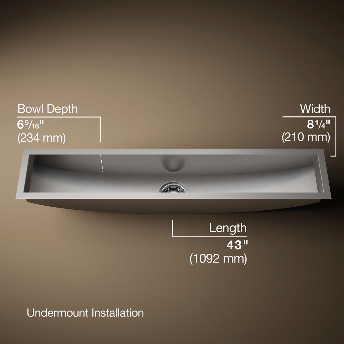 3/4 view of product with dimensions