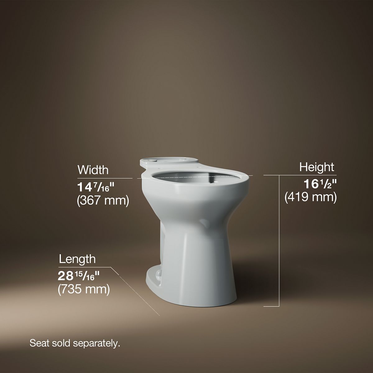 3/4 view of product with dimensions