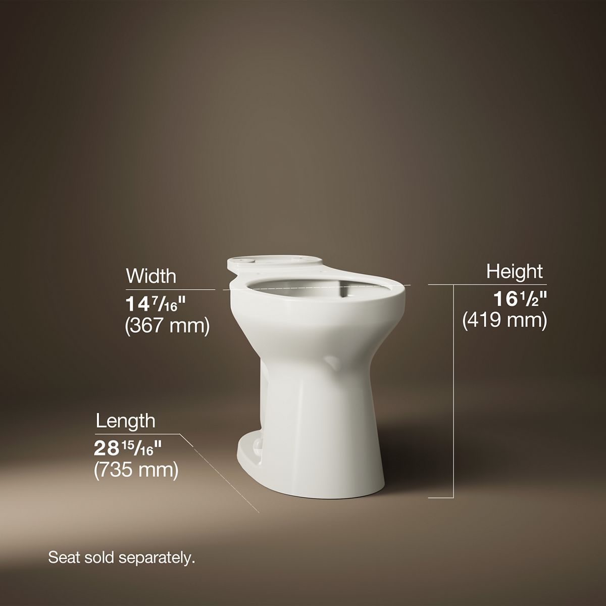 3/4 view of product with dimensions