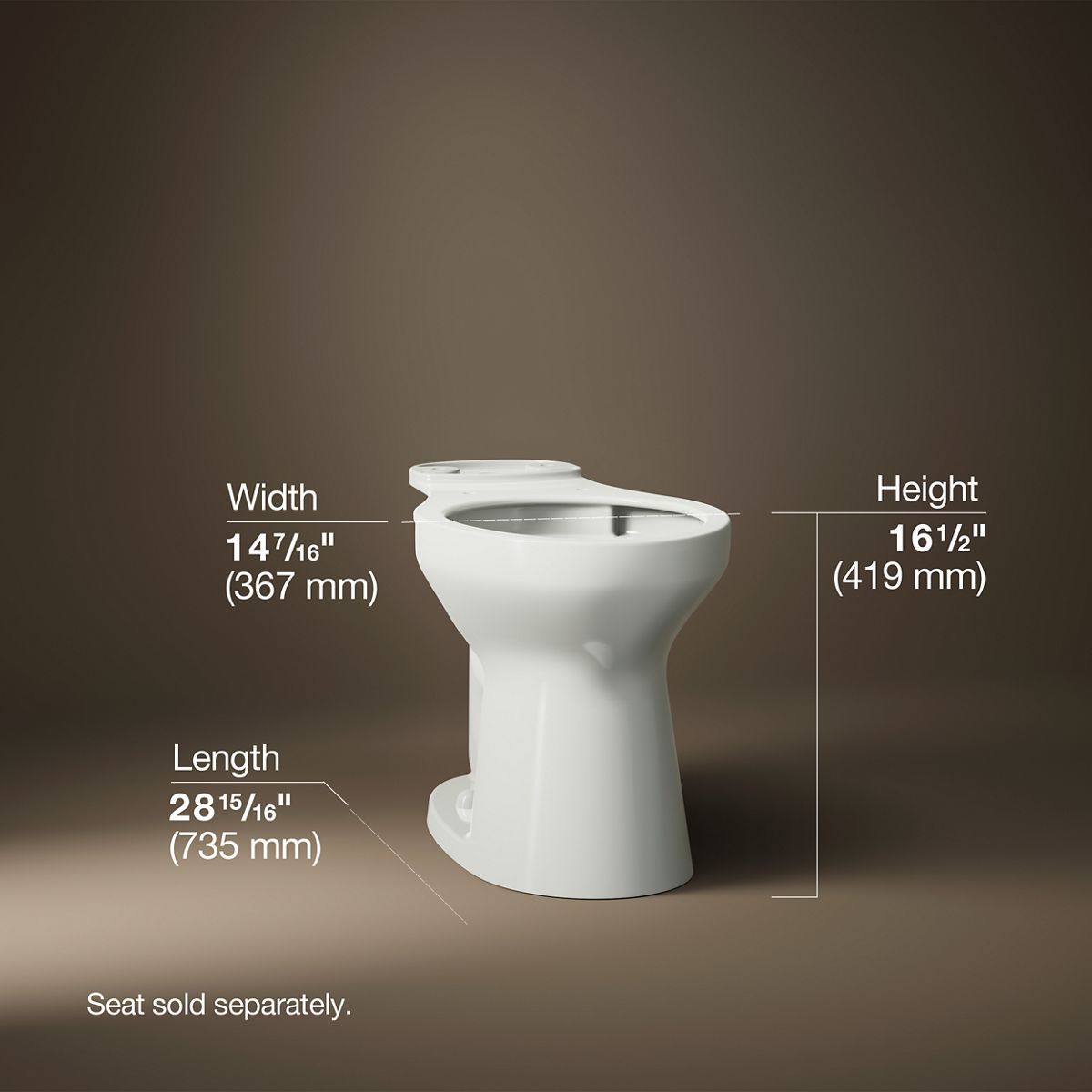 3/4 view of product with dimensions
