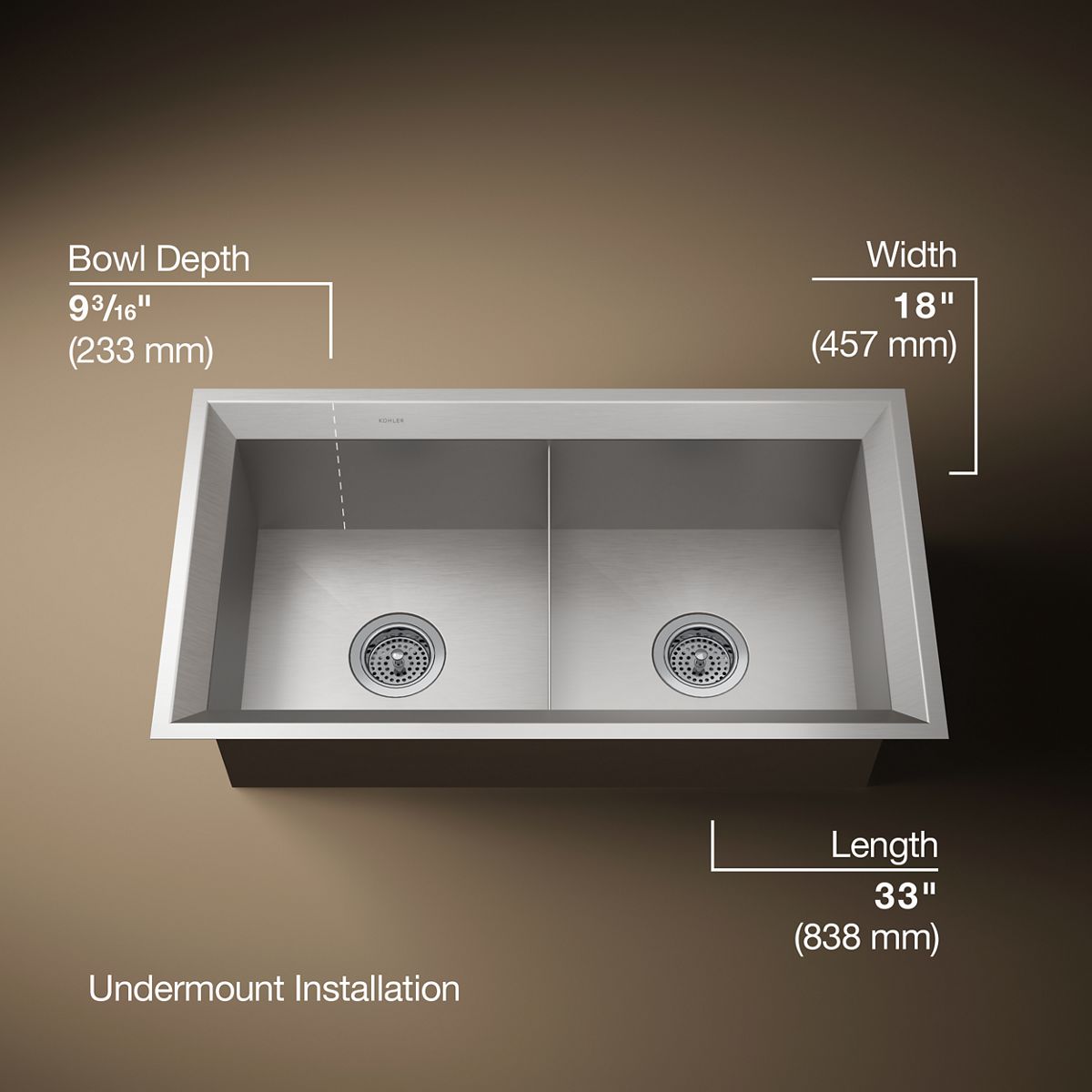 3/4 view of product with dimensions
