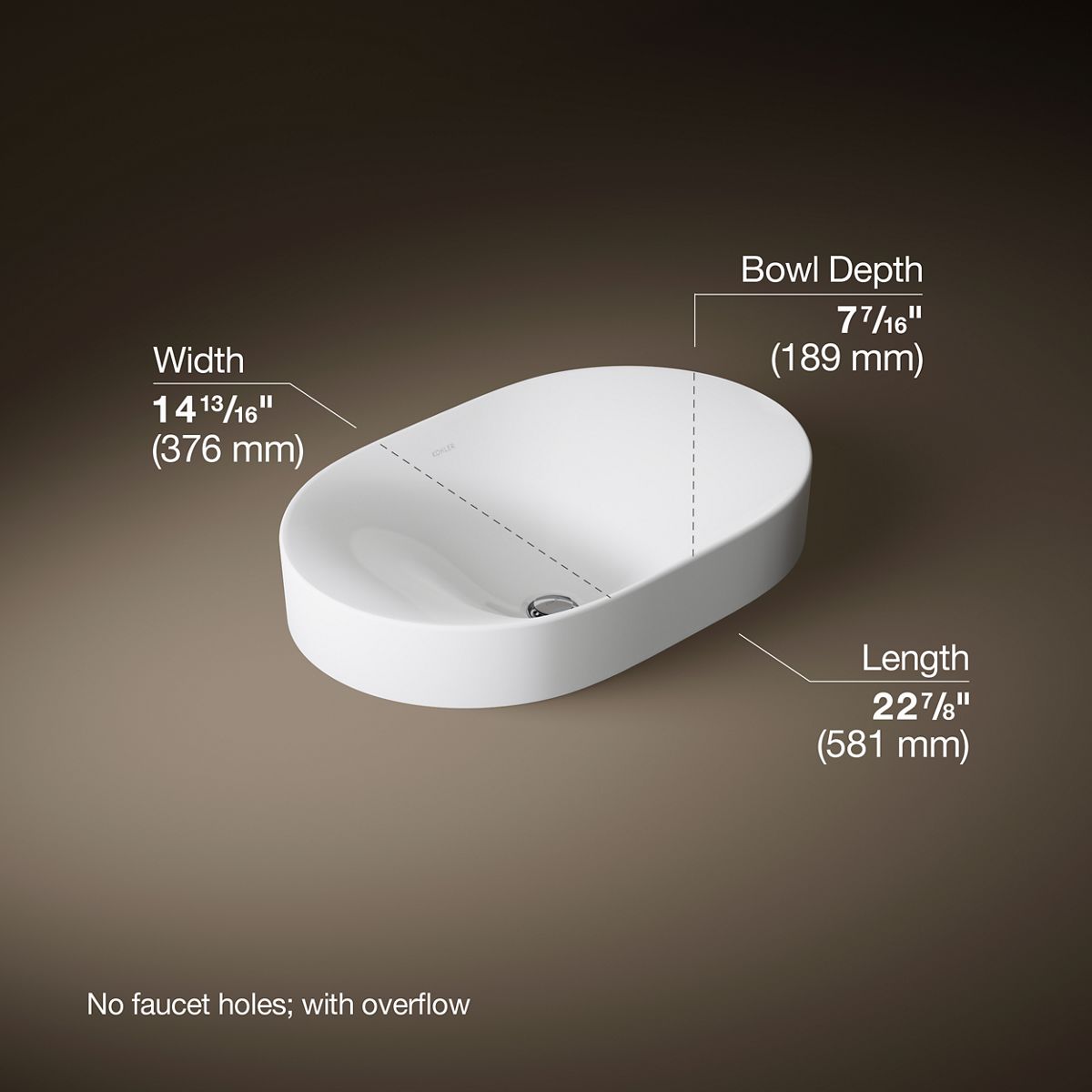 3/4 view of product with dimensions