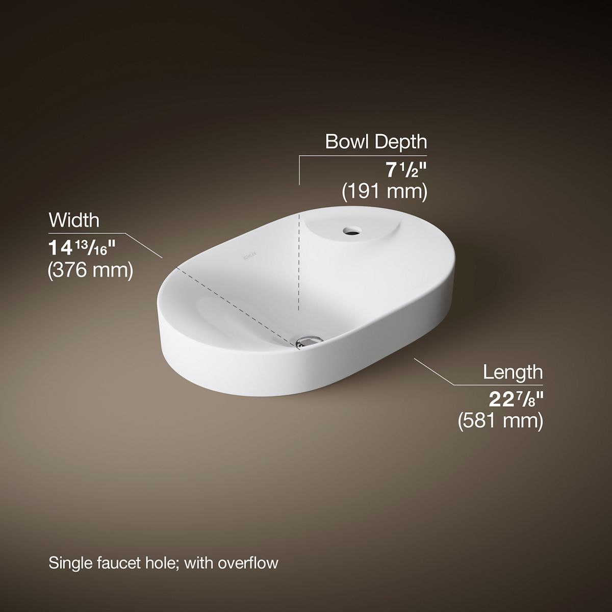 3/4 view of product with dimensions