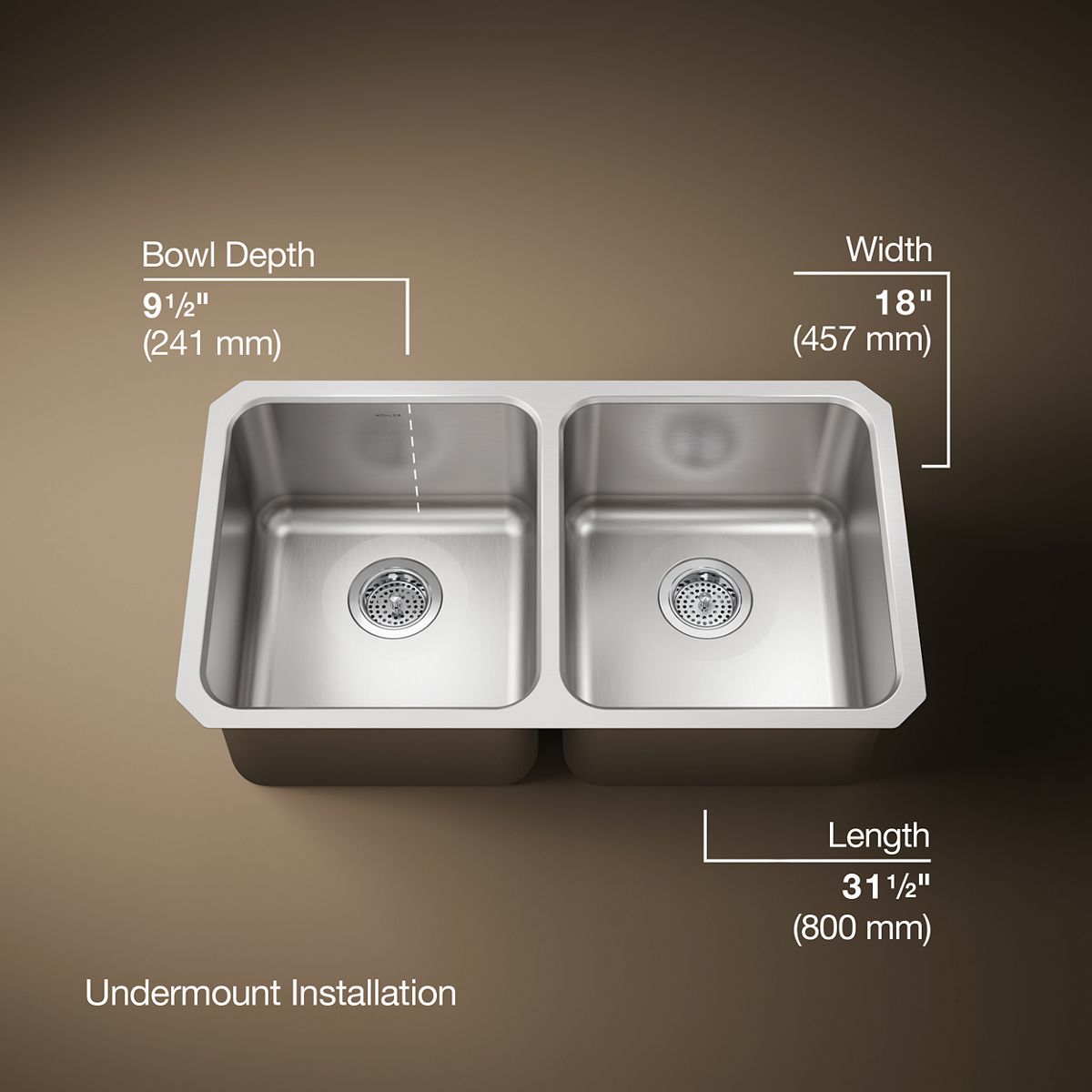 3/4 view of product with dimensions