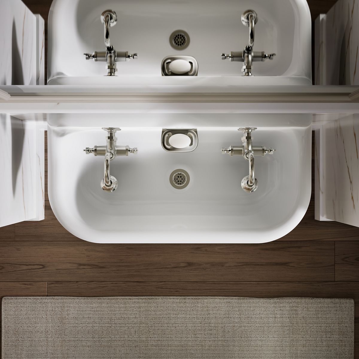 View of products in room from above