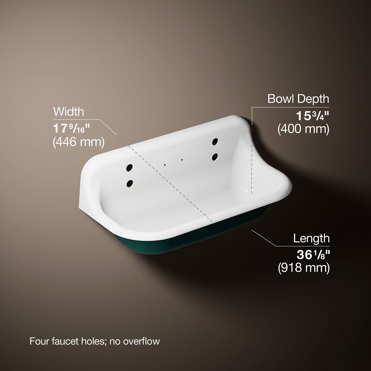 3/4 view of product with dimensions
