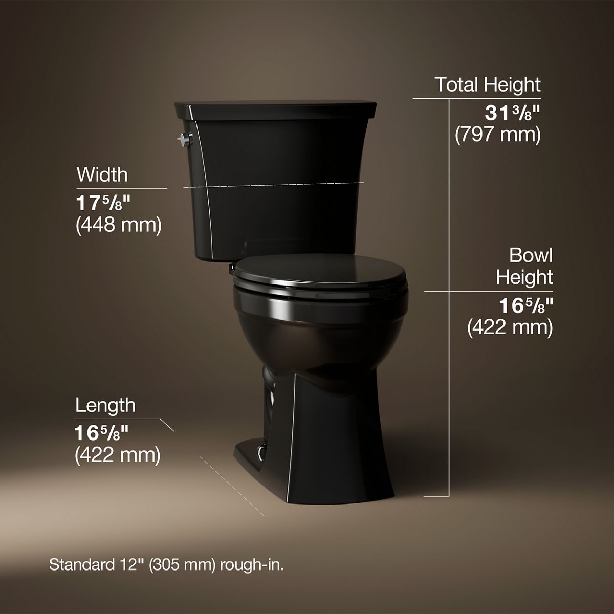 3/4 view of product with dimensions