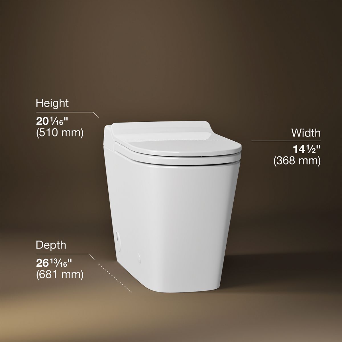 3/4 view of product with dimensions