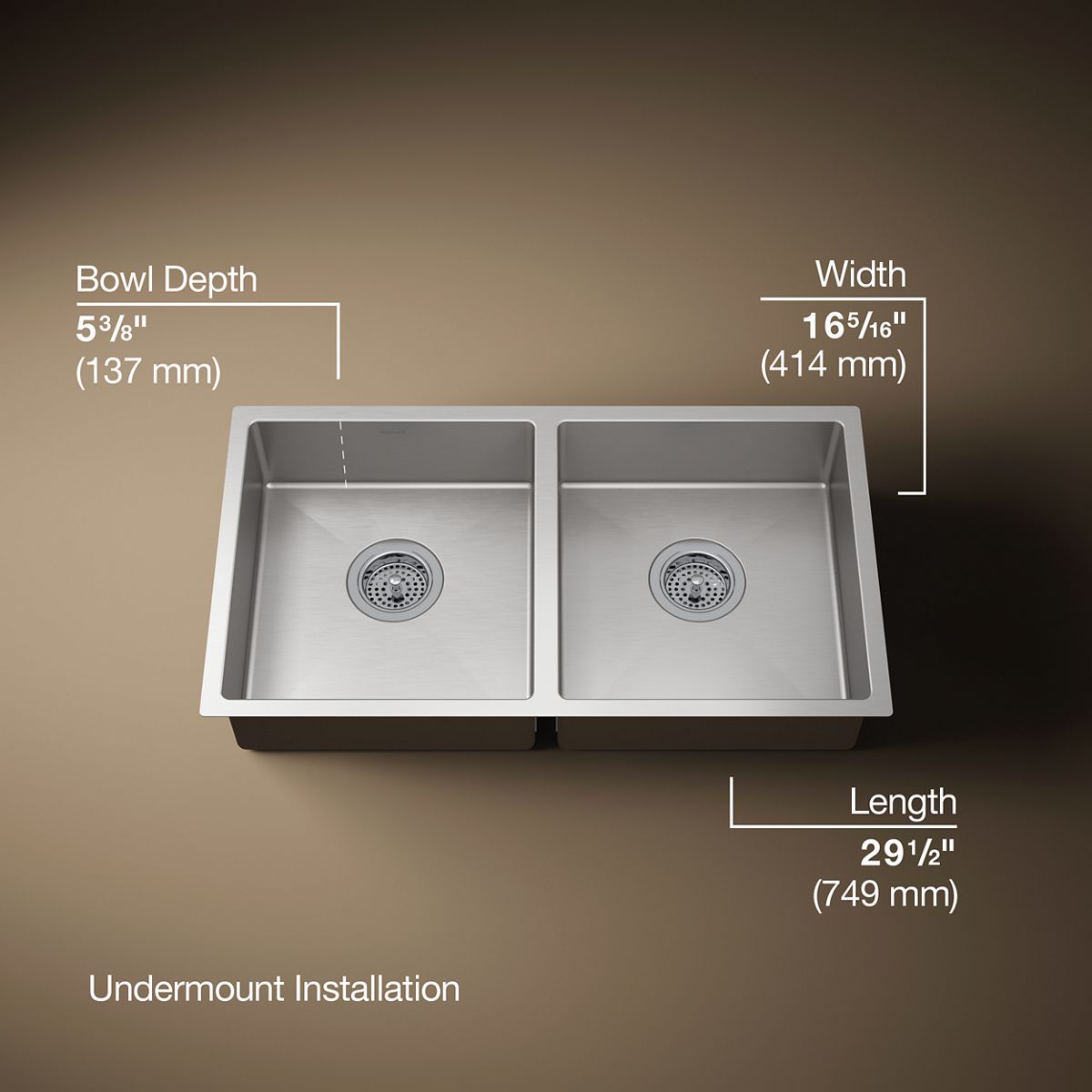 3/4 view of product with dimensions