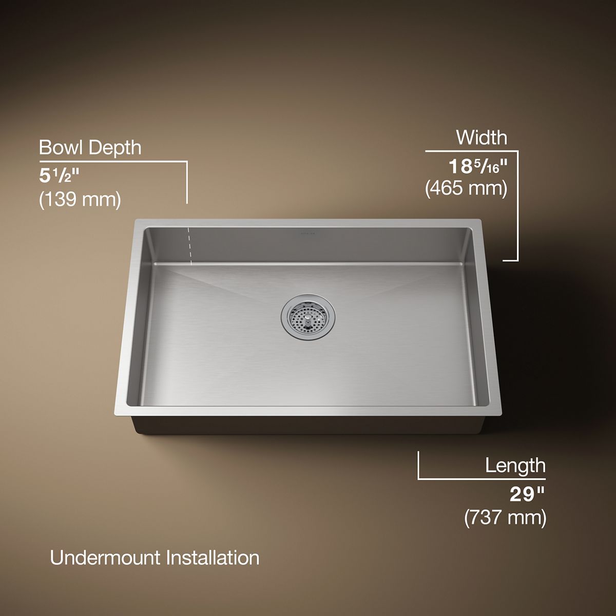 3/4 view of product with dimensions
