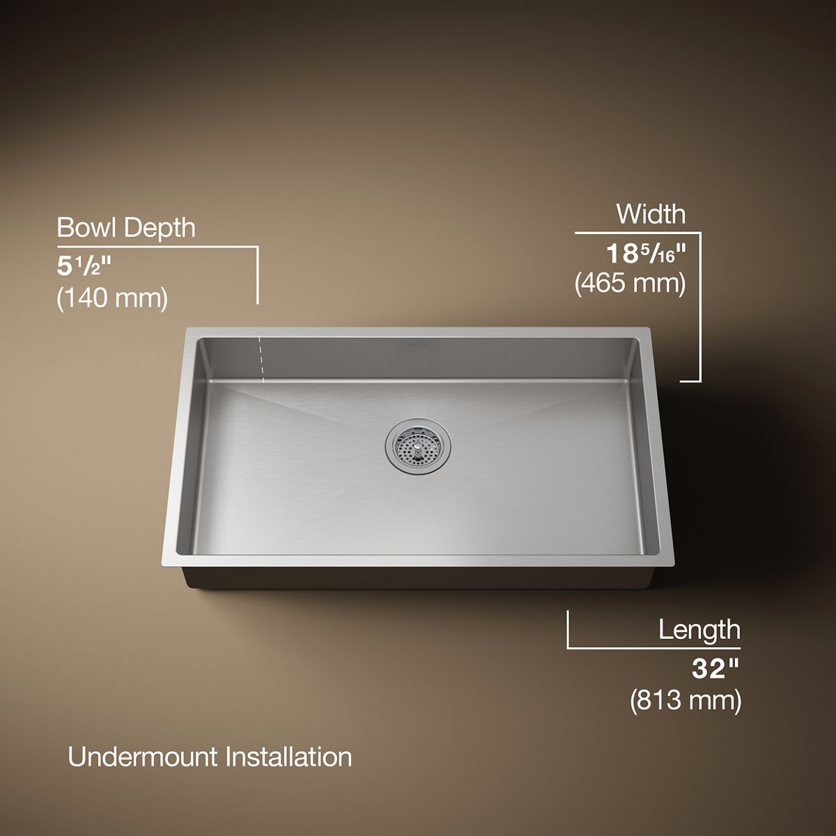 3/4 view of product with dimensions