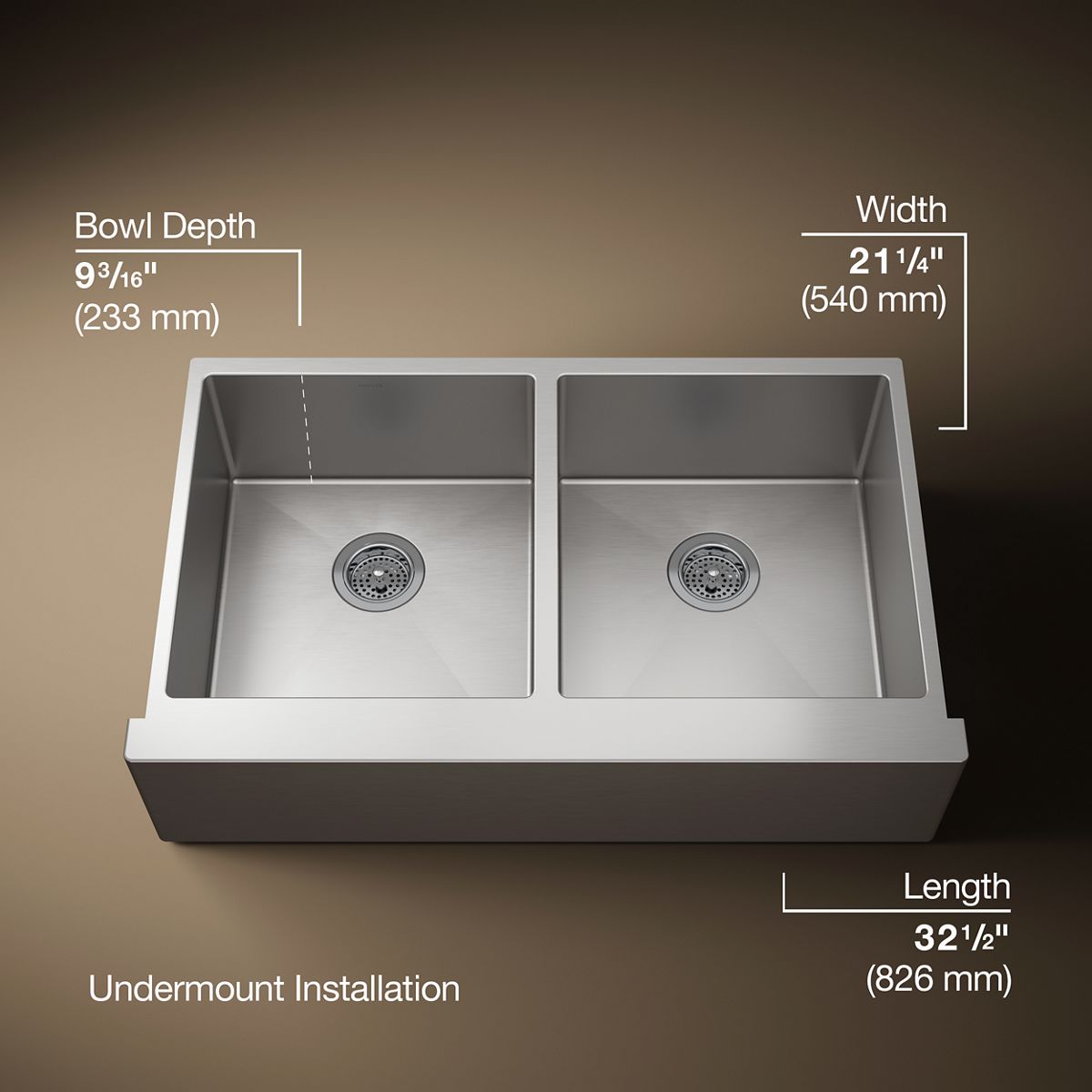 3/4 view of product with dimensions