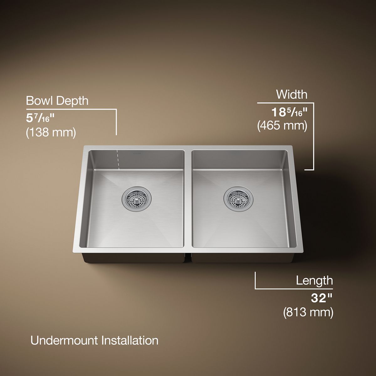 3/4 view of product with dimensions