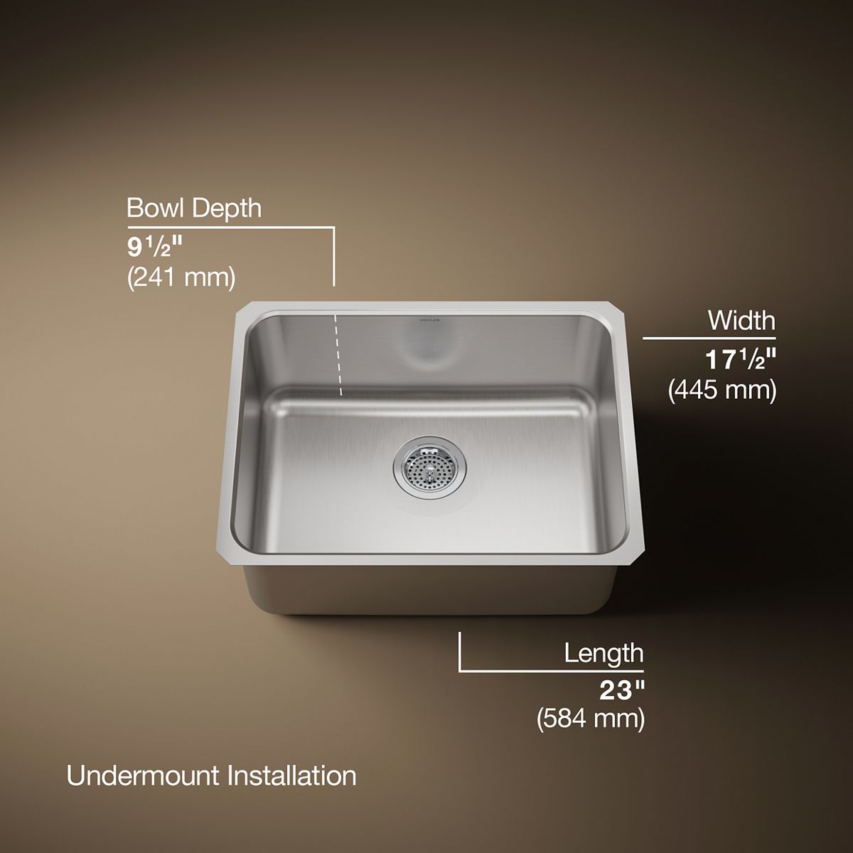 3/4 view of product with dimensions