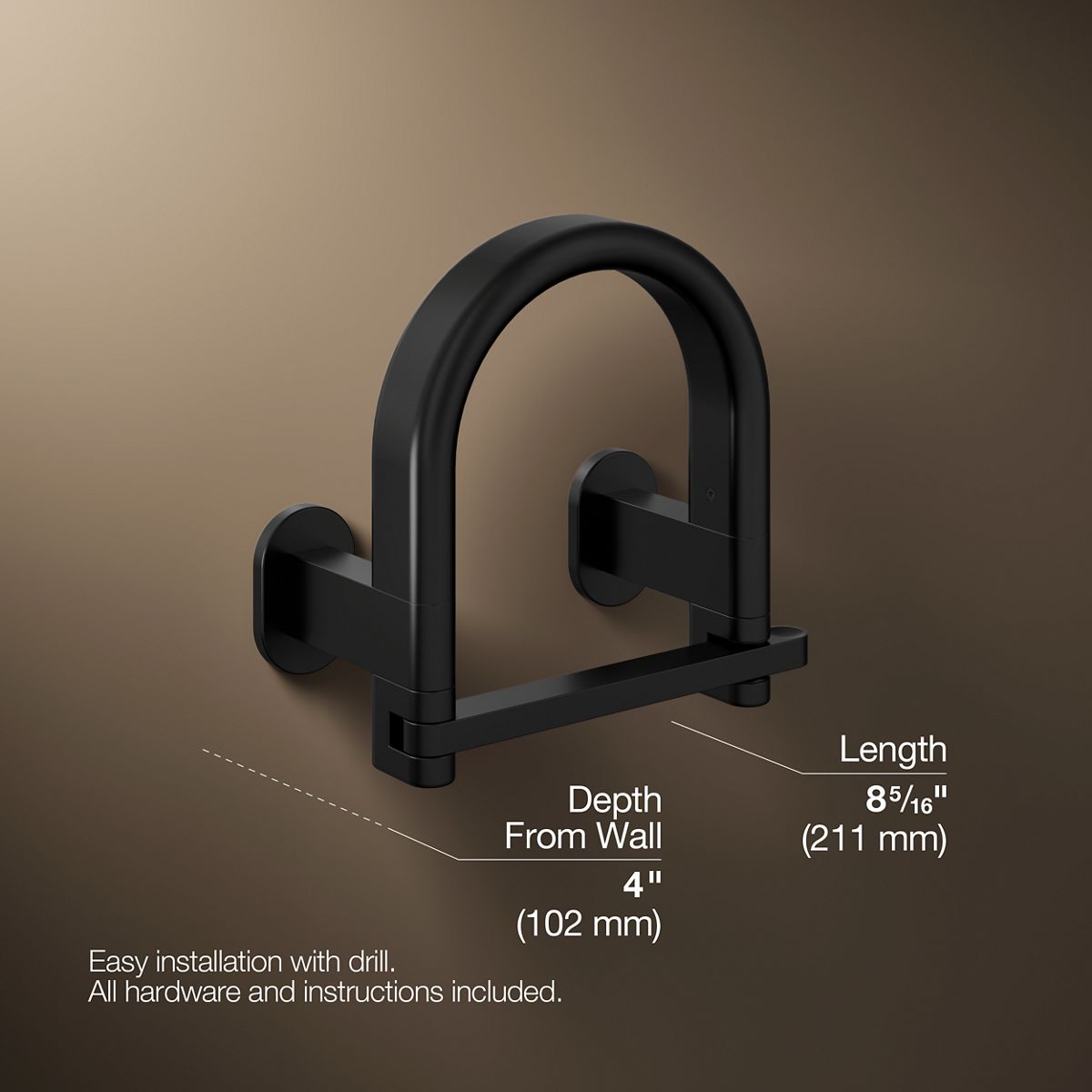 3/4 view of product with dimensions