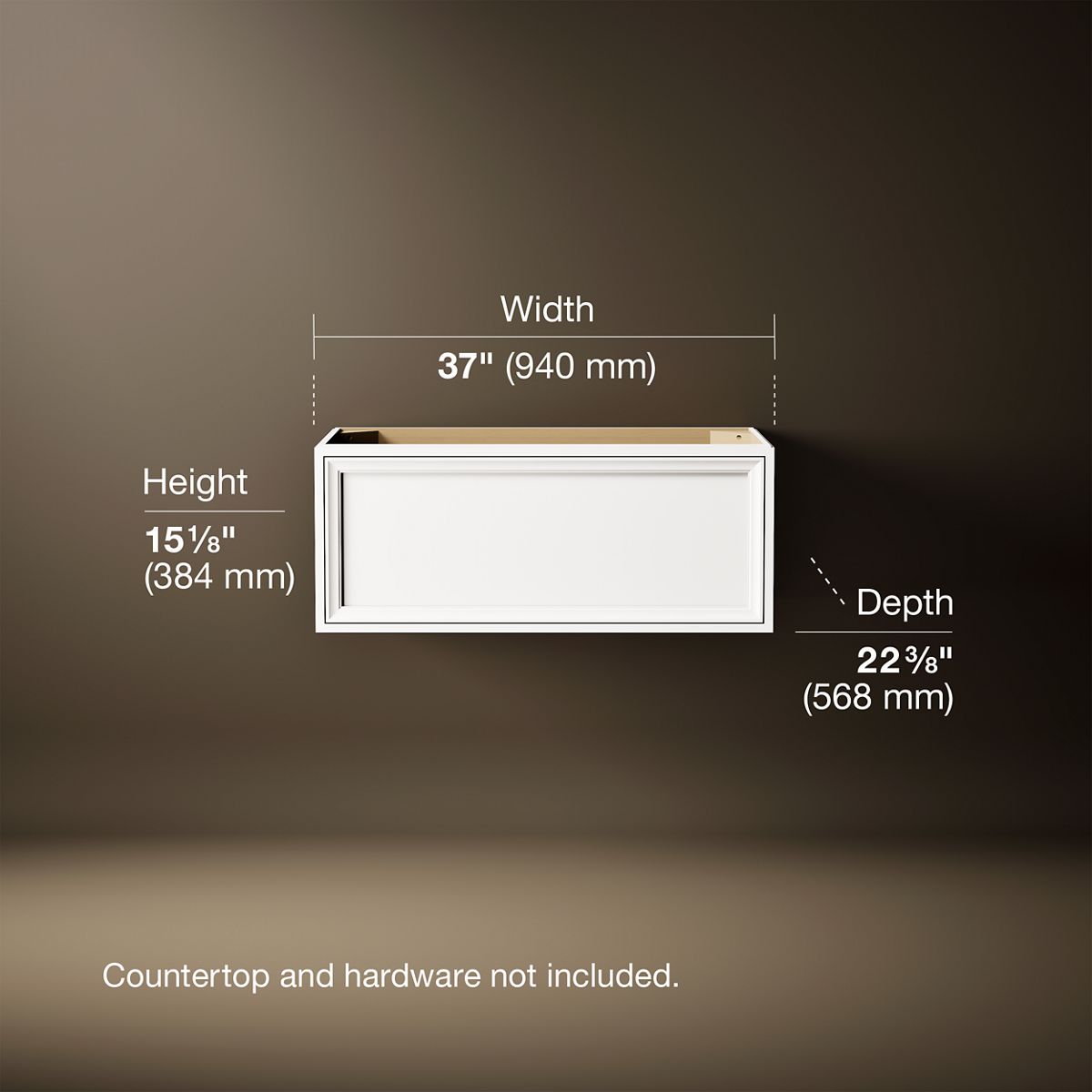 3/4 view of product with dimensions