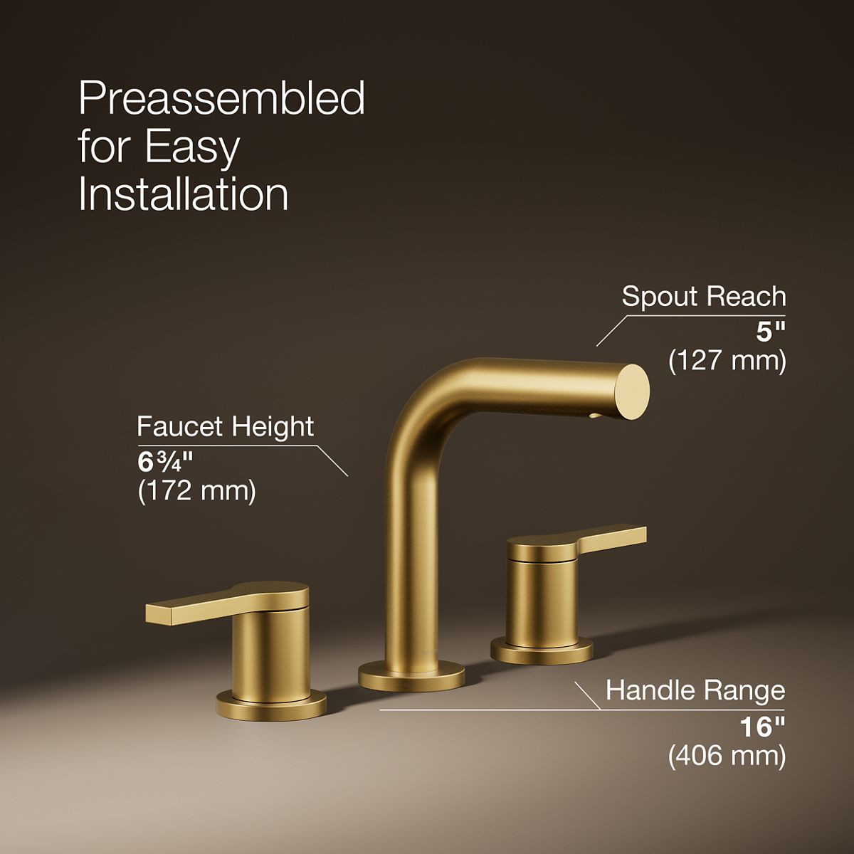 3/4 view of product with dimensions