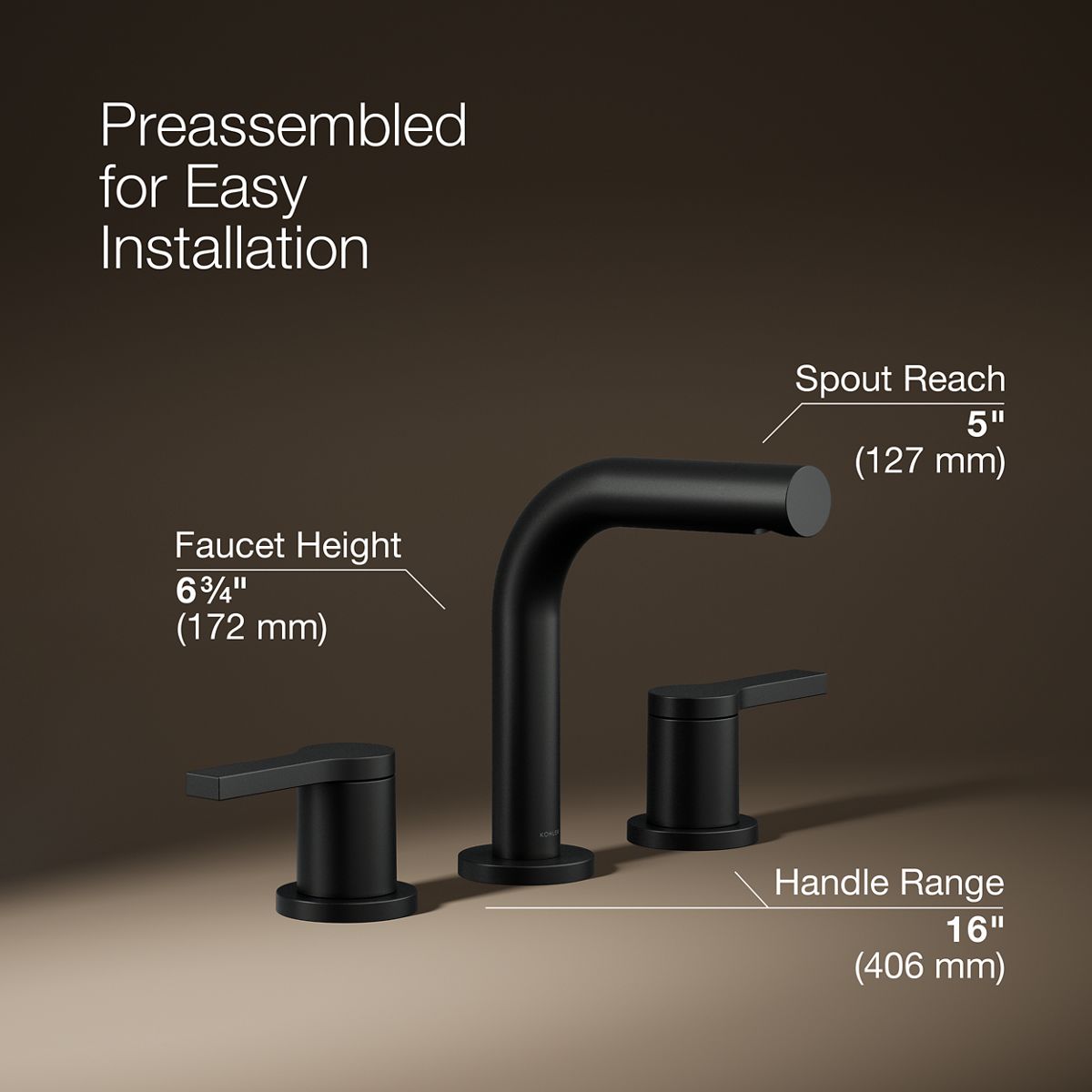 3/4 view of product with dimensions