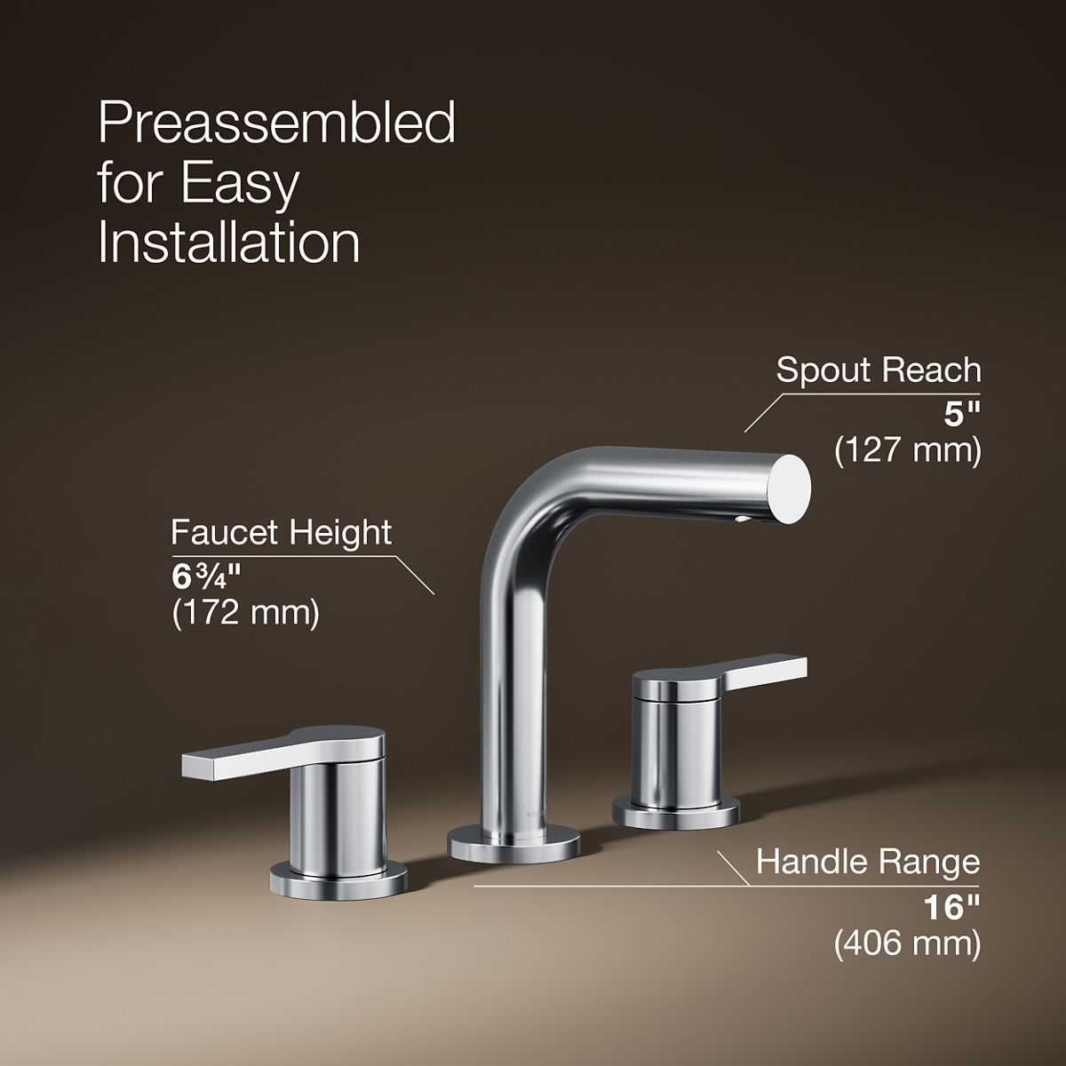 3/4 view of product with dimensions