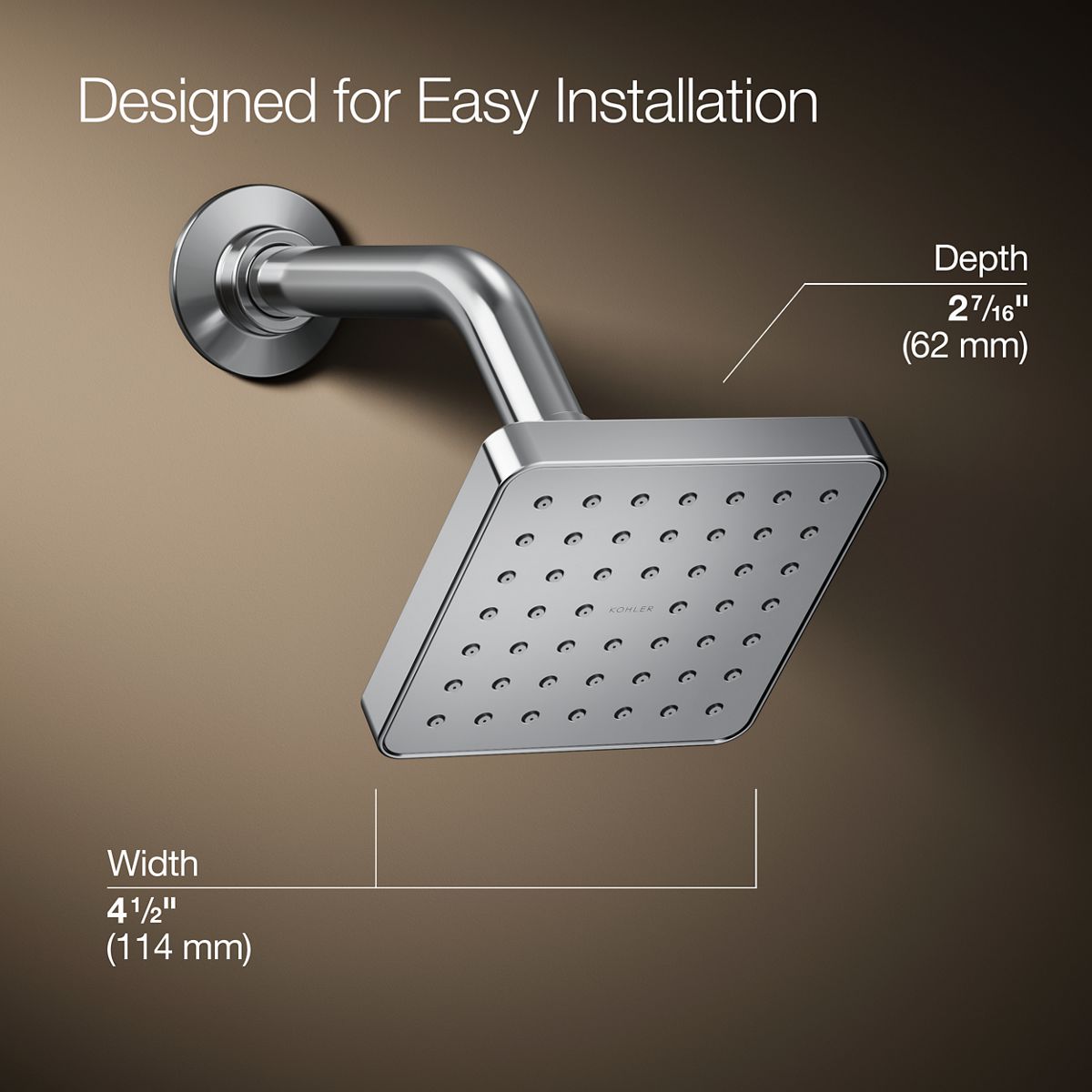 3/4 view of product with dimensions