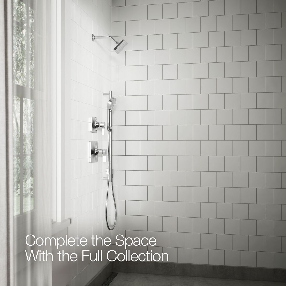 Up to 3 walls & multiple product categories visible, 1-point perspective