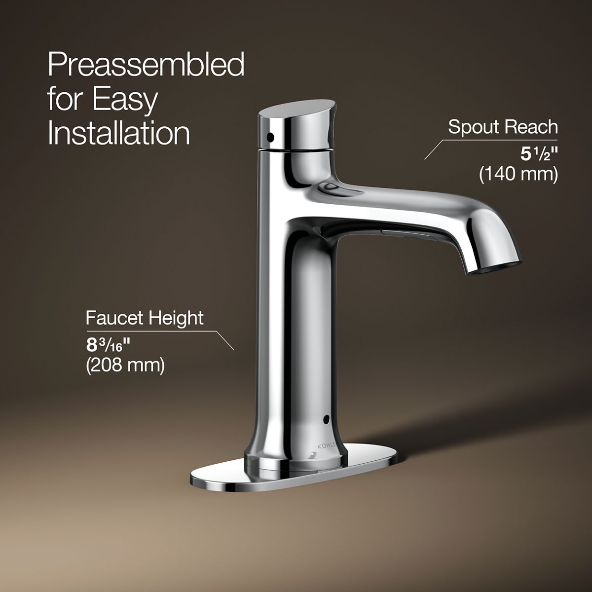 3/4 view of product with dimensions