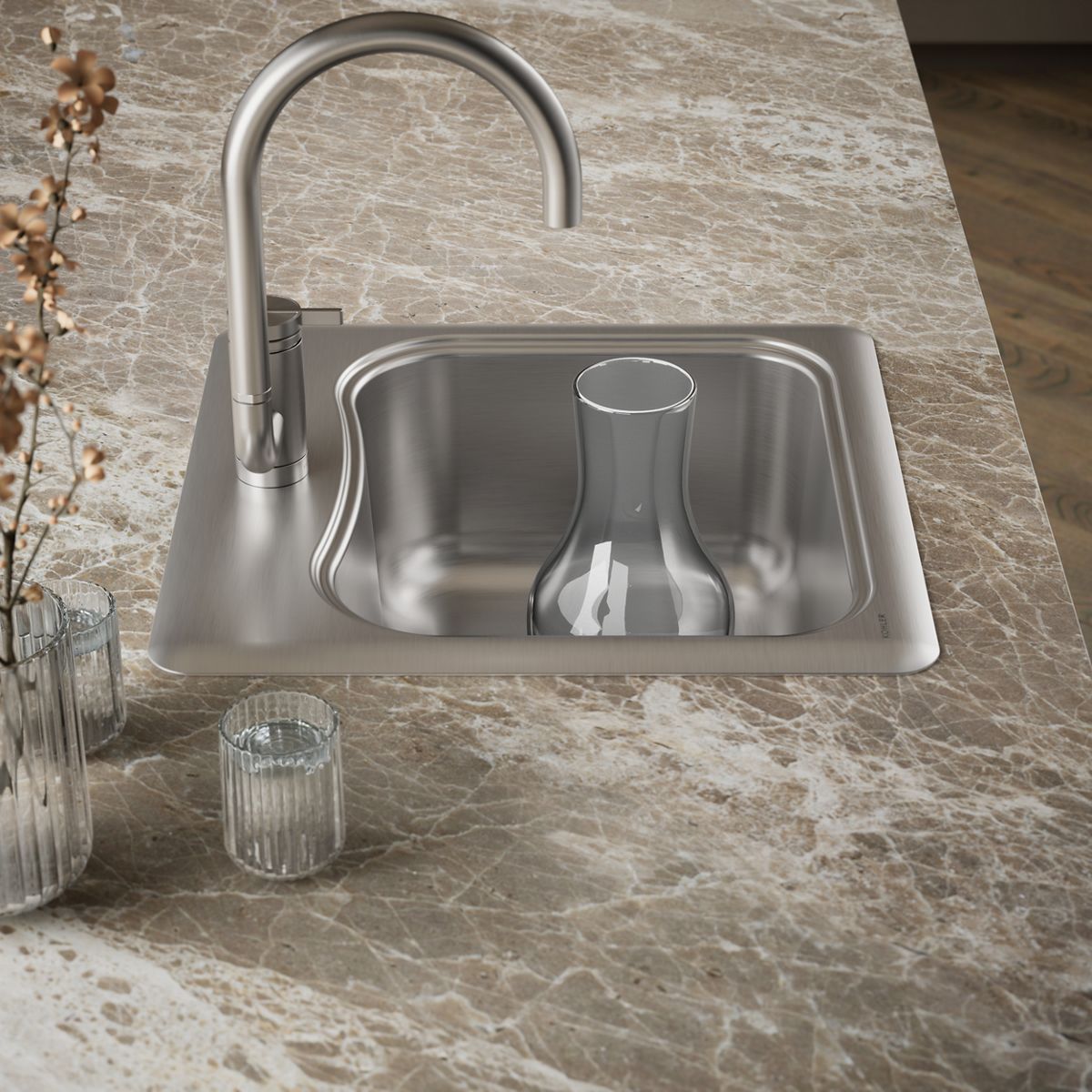 KOHLER | K-3363-1 | Staccato Top-Mount Bar Sink w/ Single Faucet Hole