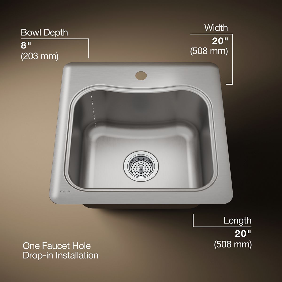 3/4 view of product with dimensions
