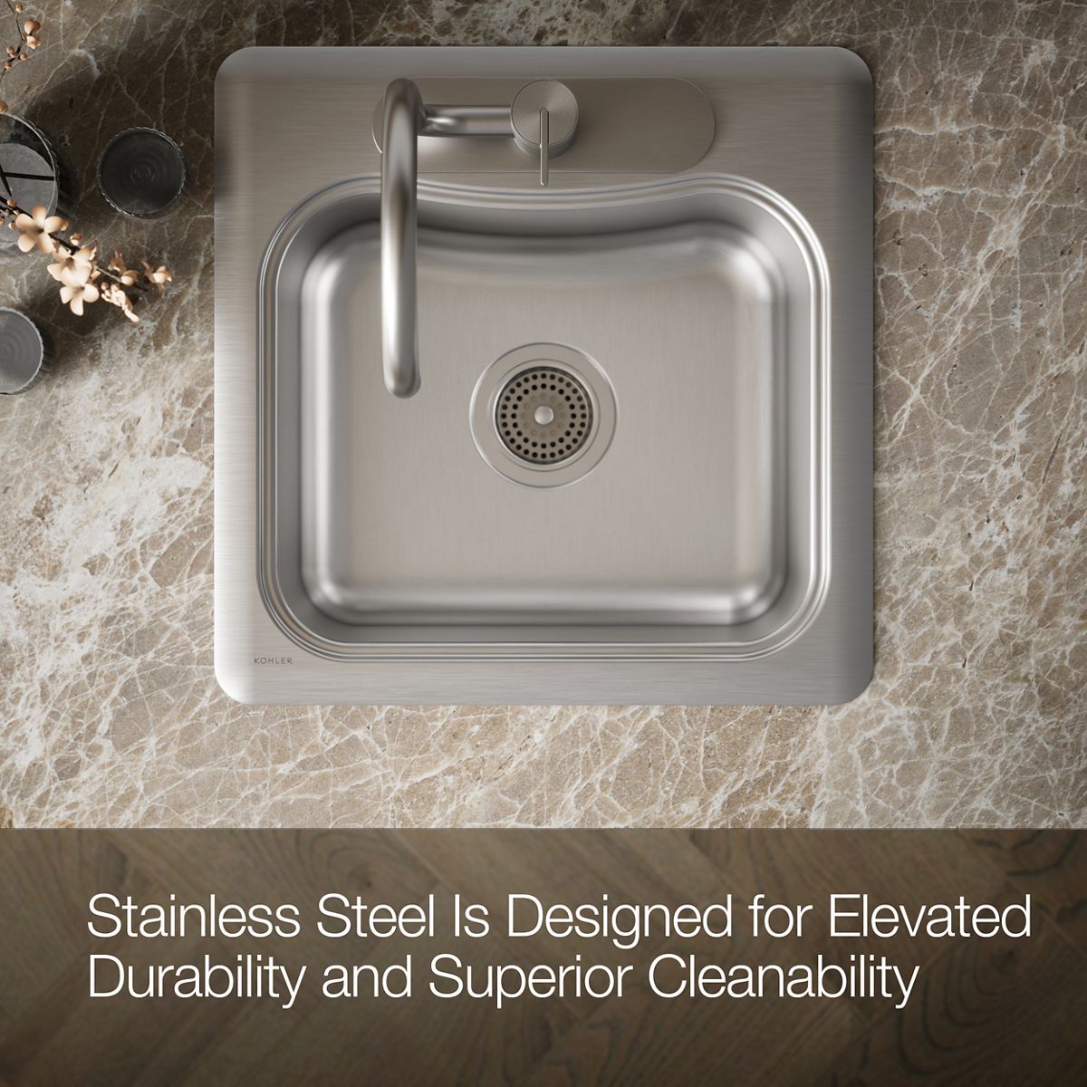 KOHLER | K-3363-3 | Staccato Top-Mount Bar Sink w/ Three Faucet Holes