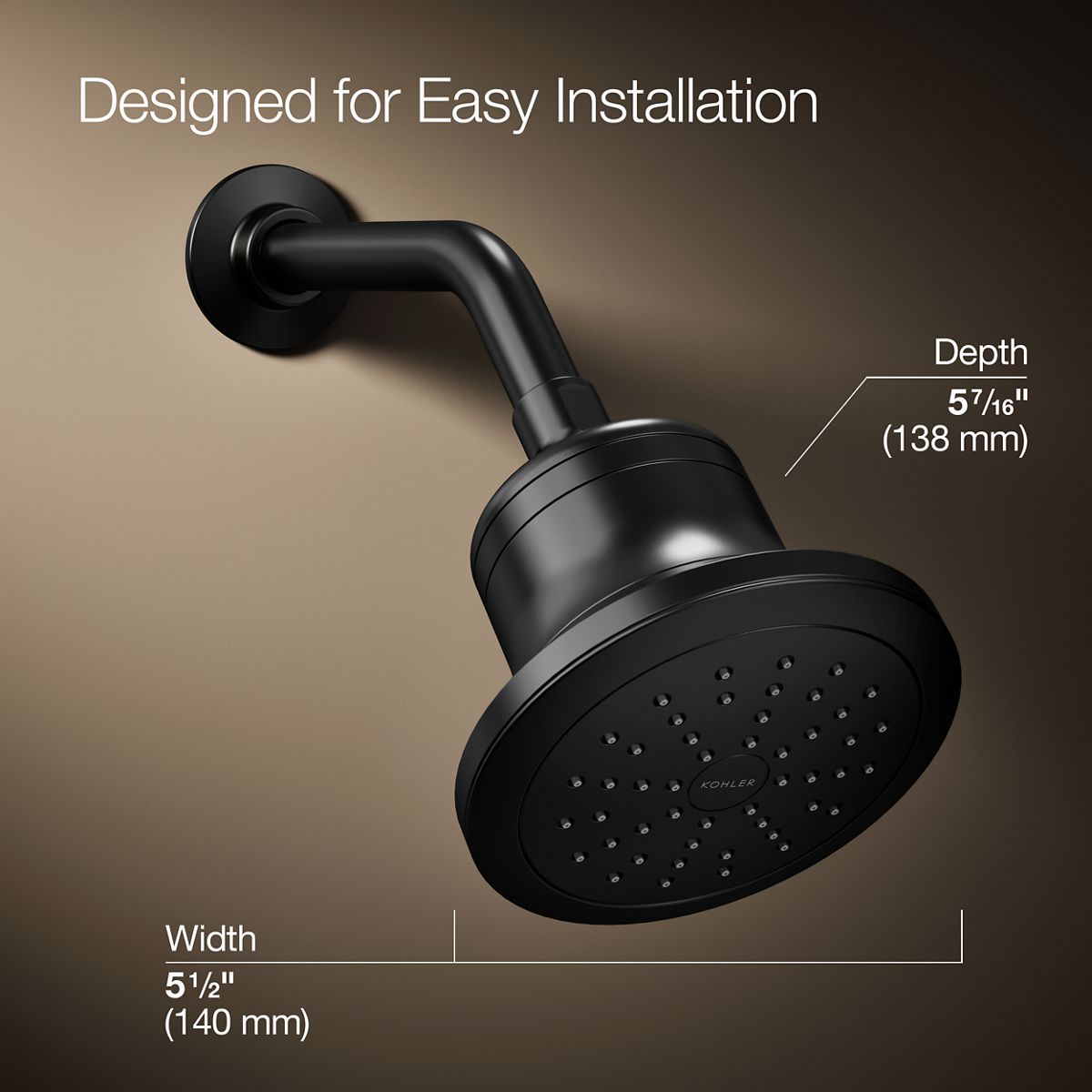3/4 view of product with dimensions