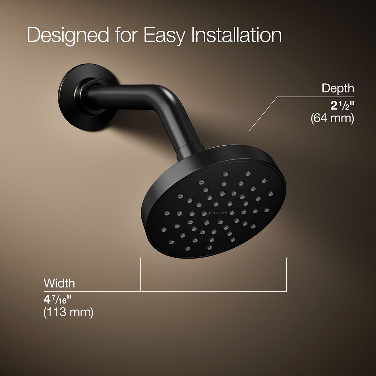 3/4 view of product with dimensions