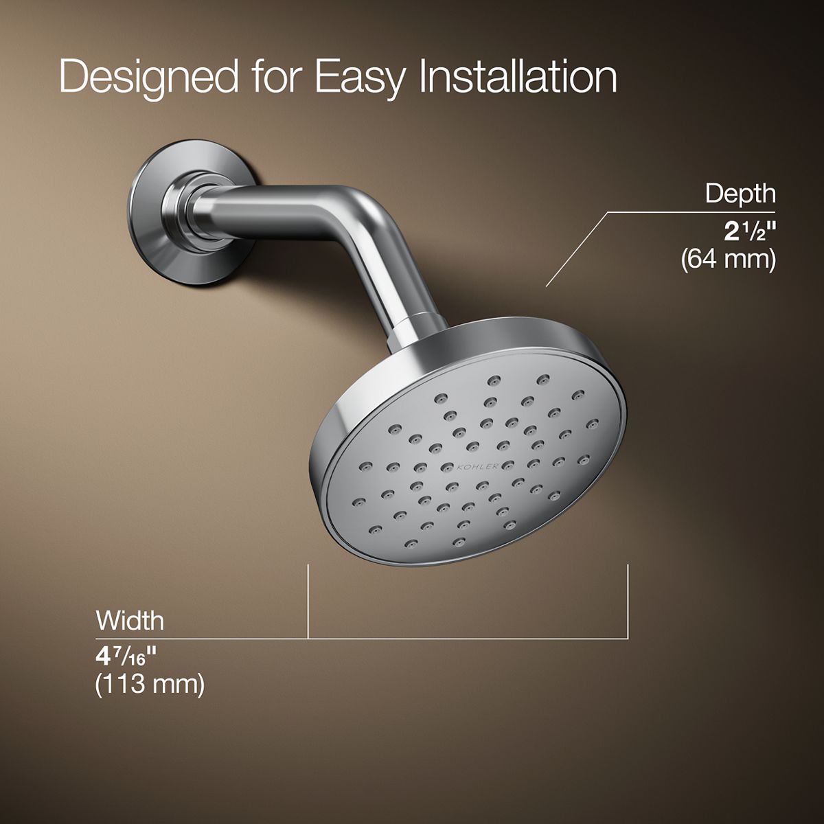 3/4 view of product with dimensions