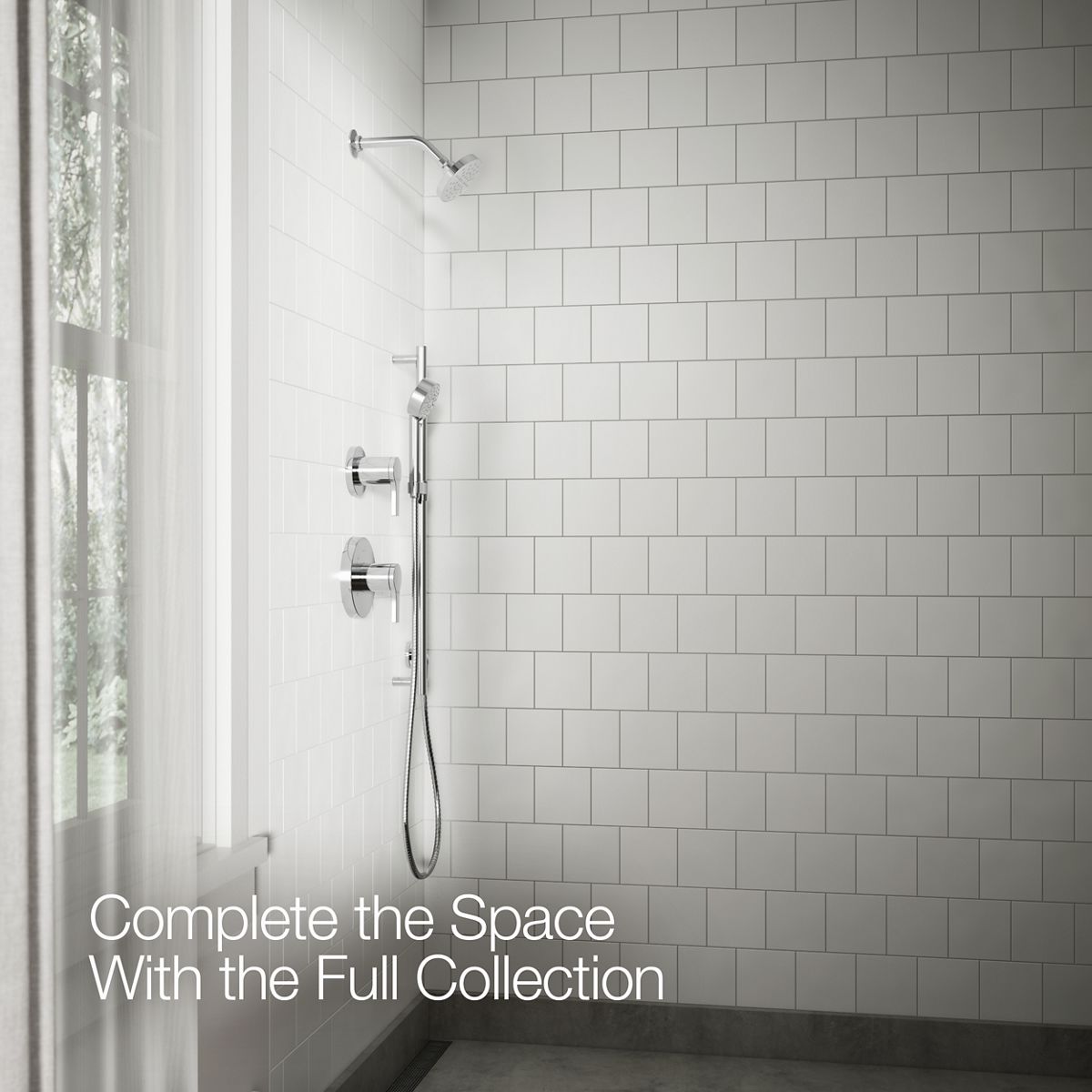Up to 3 walls & multiple product categories visible, 1-point perspective