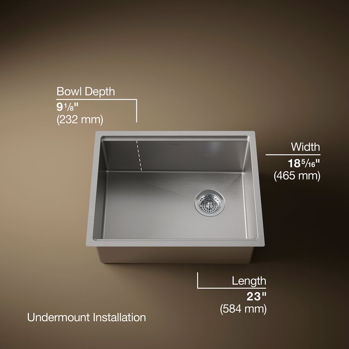 3/4 view of product with dimensions