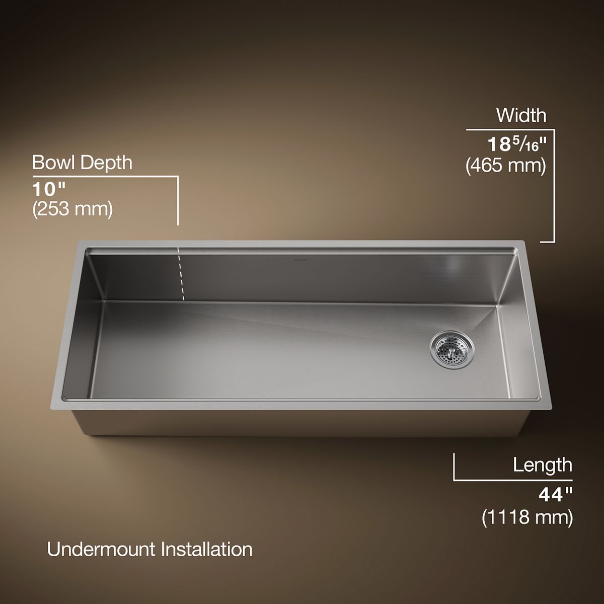 3/4 view of product with dimensions
