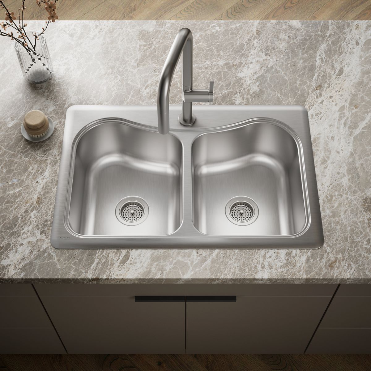 kou フォーム① KOHLER | K-3369-1 | Staccato 33-Inch Top-Mount Sink with Single