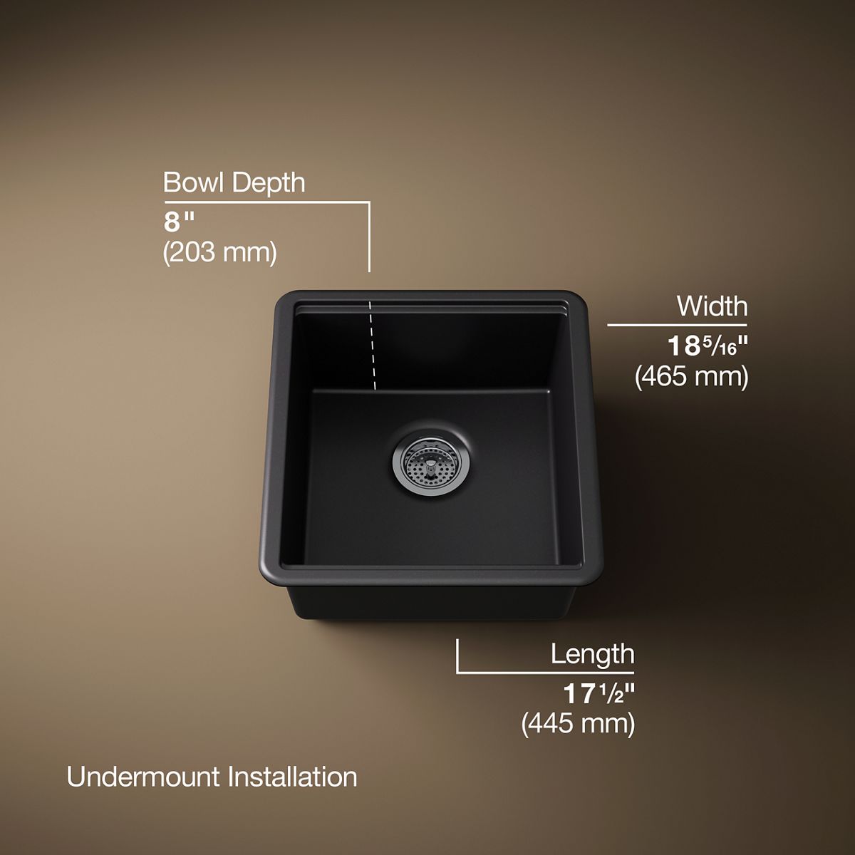 3/4 view of product with dimensions