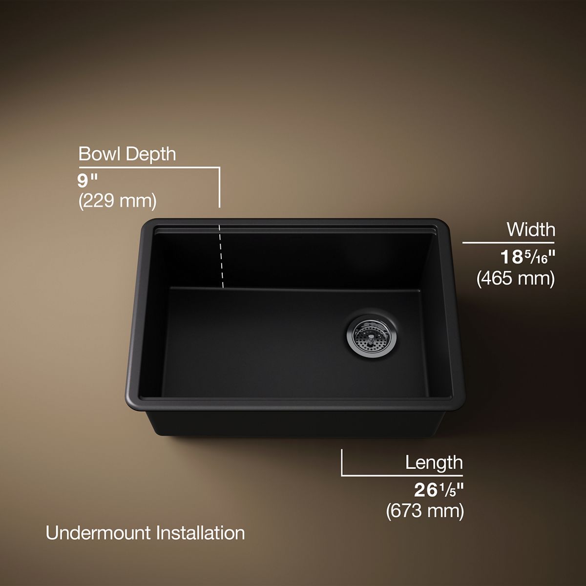 3/4 view of product with dimensions